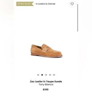 Tony Bianco Zac Loafers in Taupe Suede Size 7.5